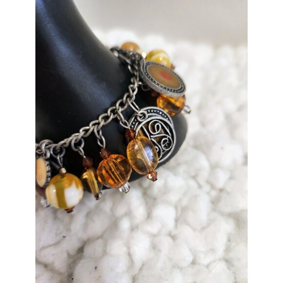 Metal Charm. Bracelet 7 inches Earth Tones - Picture 13 of 15